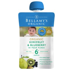 Bellamy's貝拉米 有機奇異果藍莓梨果泥 120g 6M+ 原裝行貨