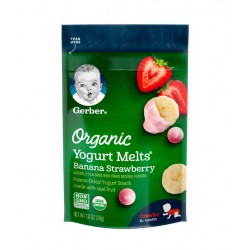 Gerber Organic Yogurt Melts Banana Strawberry 28g 8M+