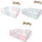 iFam First Baby Room 簡約風遊戲圍欄 207 x 147 x 60cm (粉紅+灰/藍+灰/白+粉紅+籃色) 韓國製 原裝行貨