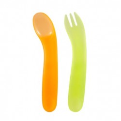 B&H Cured Shape baby Spoon & Fork with Case 12M+