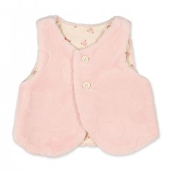 Nishimatsuya Baby Vest Embossed Bear Pattern Pink (50-70cm) (Official Goods)
