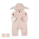 Nishimatsuya Baby long sleeve Fleece Jumpsuit Pink/Brown (50-70cm) (Official Goods)