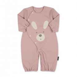 Nishimatsuya 2Way Baby long sleeve bodysuit Pink Rabbit (50-60cm) (Official Goods)