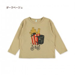 Nishimatsuya French fries print Long Sleeve T-Shirt (80, 90, 95cm) (Official Goods)