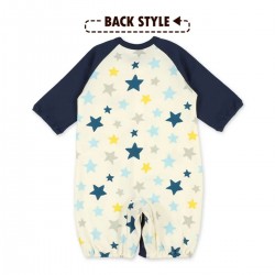 Nishimatsuya 2Way Baby long sleeve bodysuit blue star (50-60cm) (Official Goods)