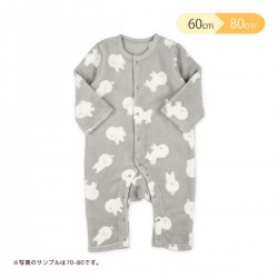 Nishimatsuya Baby long sleeve bodysuit Bichon Frisé pattern (60-70, 70-80cm) (Official Goods)
