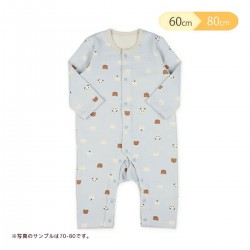 Nishimatsuya Baby long sleeve Quilted bodysuit Bear & Panda Pattern (60-70, 70-80cm) (Official Goods)