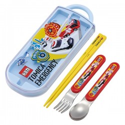 Skater Tomica Antibacterial Children's Chopsticks Spoon Fork Three-Piece Set Made in Japan